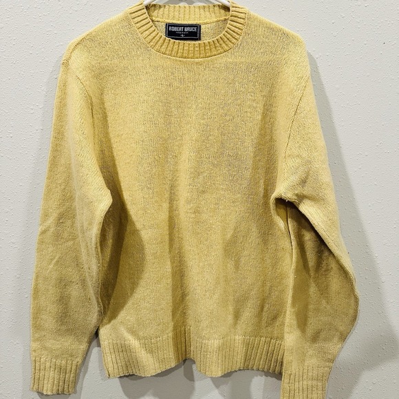 Robert Bruce Other - VTG Robert Bruce Men Yellow Crew Neck Long Sleeve Knit Sweater L USA Classic